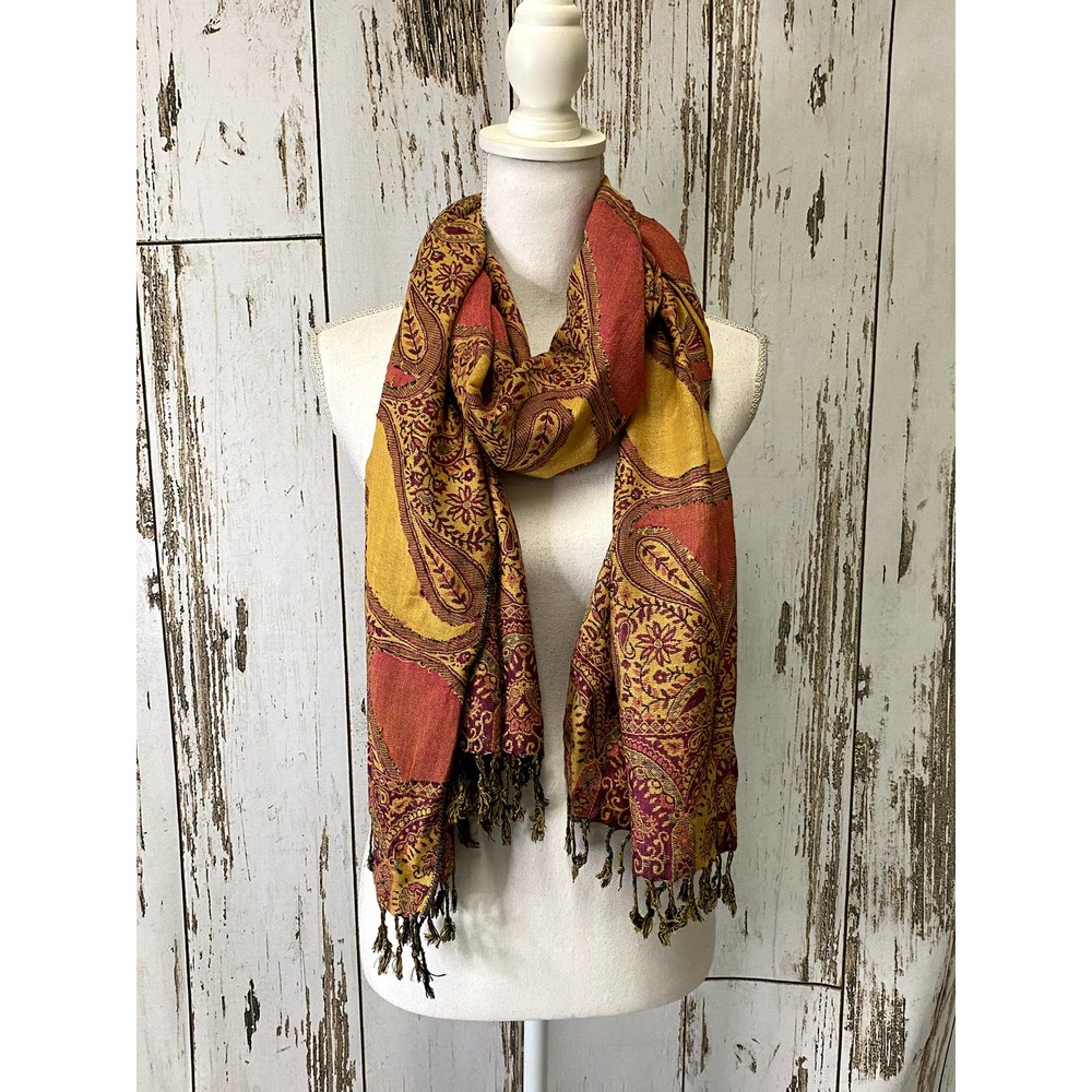 Neck Scarf Yellow & Orange Paisley